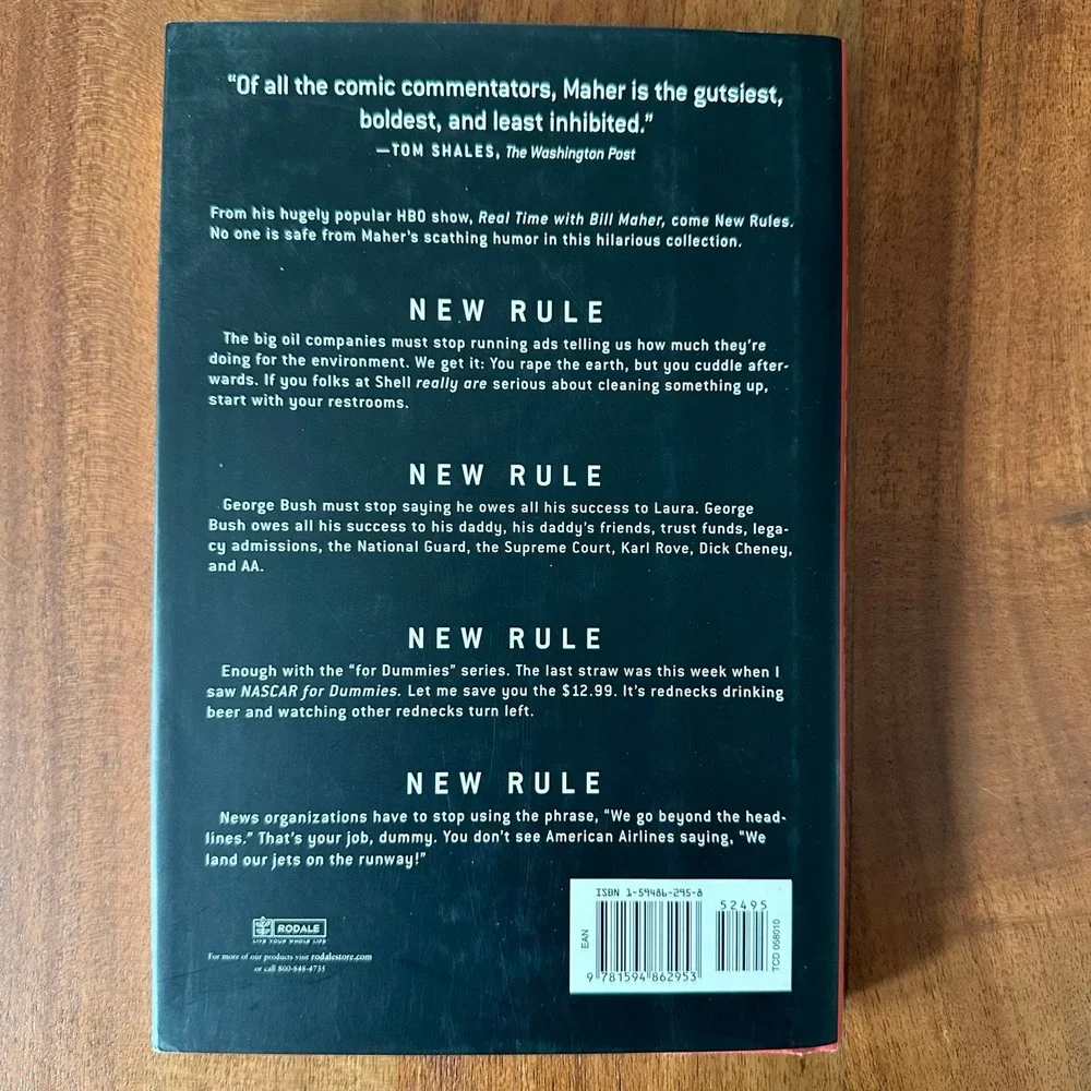 Bill Maher Signed New Rules Polite Musings From a Timid Observer 1st Ed HC DJ VG